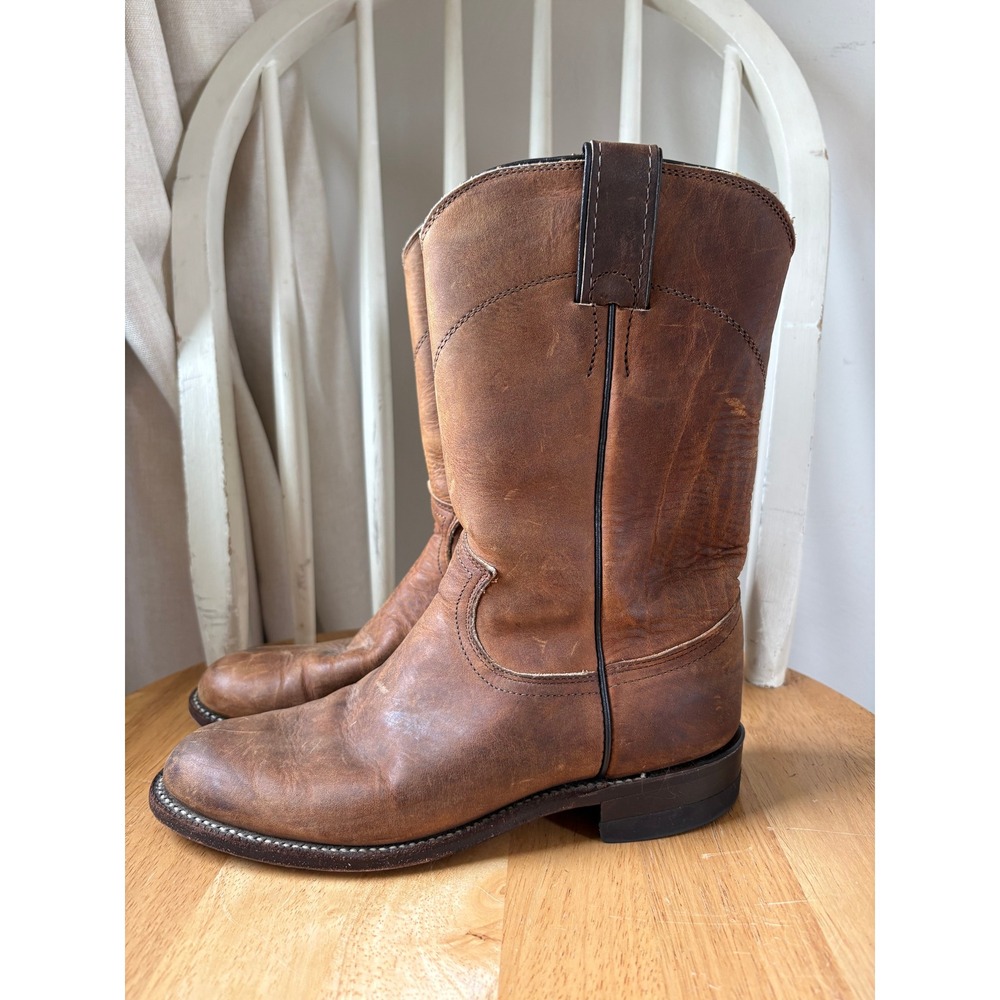 Justin Womens Western Cowboy Boots 5 B Brown Leather L3408 Coastal Cowgirl Boho